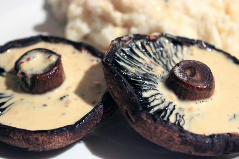 Roasted mushrooms with mustard-cream sauce recipe | Veggie Mama
