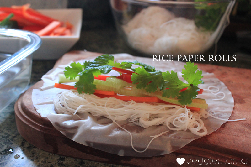 How to make easy rice paper rolls | Veggie mama