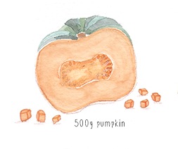 Lauren Merrick Illustration | pumpkin and haloumi salad | Veggie Mama