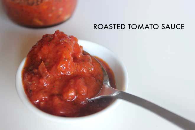 Simple roasted tomato sauce with canned tomatoes: A super-simple way of having a delicious sauce for pasta (or anything!) ready in no time.