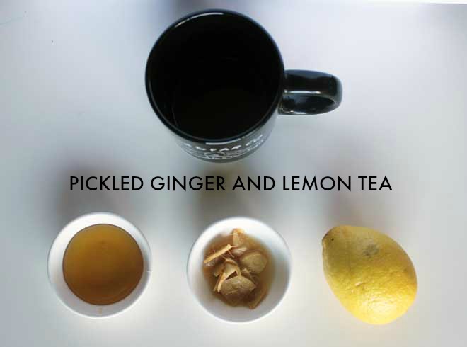 Pickled ginger and lemon tea: An easy way to keep ginger on hand for days when you need tea!