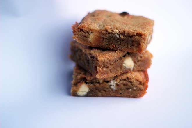 White chocolate bean blondies recipe: Beans In a white chocolate blondie Of course! Extra nutrition that you can't even taste.
