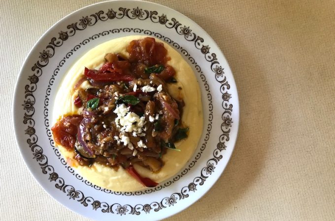 Ratatouille and cheesy polenta on the Veggie Mama blog